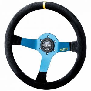 Kierownica Sparco L550 - Niebieski - zamsz