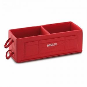 Pudło na 2 kaski Sparco (skóra) - Czerwony