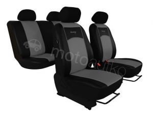 Pokrowce samochodowe uniwersalne Eko-skóra Szare Chevrolet Aveo T250 2006-2011 - Szary