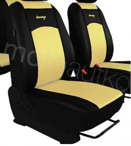 Pokrowce samochodowe uniwersalne Eko-skóra Beżowe Citroen Xsara II 1999-2010 - Beżowy