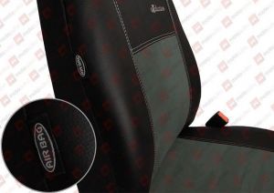 POK-TER Skóra Alkantara Ciemnoszare Pokrowce samochodowe Mercedes Klasa A W169 2004 - 2011 - Ciemnos