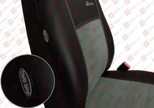 POK-TER Skóra Alkantara Jasnoszare Pokrowce samochodowe Seat Leon II 2005-2012 - Jasnoszary