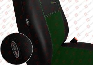 POK-TER Skóra Alkantara Zielone Pokrowce samochodowe Volkswagen Golf V 2003-2008 - Zielony