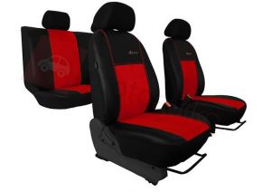 POK-TER Skóra Alkantara Czerwone Pokrowce samochodowe Volvo V40 II od 2012 - Czerwony