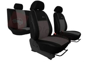 POK-TER Skóra Alkantara Jasnoszare Pokrowce samochodowe Volvo V40 II od 2012 - Jasnoszary
