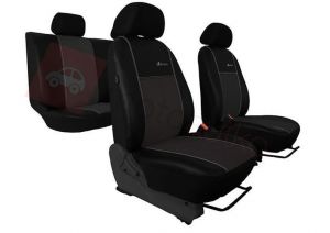 POK-TER Skóra Alkantara Ciemnoszare Pokrowce samochodowe Volvo V40 II od 2012 - Ciemnoszary