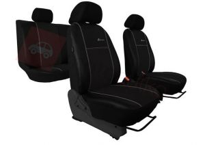 POK-TER Skóra Alkantara Czarne Pokrowce samochodowe Volvo V70 III od 2007 - Czarny