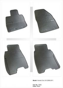 Dywaniki gumowe czarne z kompletem stoperów - Honda Civic (VIII) Hatchback 2006-2012