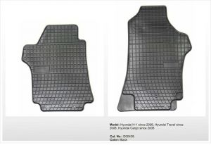 Dywaniki gumowe czarne z kompletem stoperów - Hyundai H1 (II), Cargo, Travel od 2008