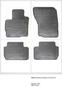 Dywaniki gumowe czarne z kompletem stoperów - Mitsubishi Outlander (III) od 2012
