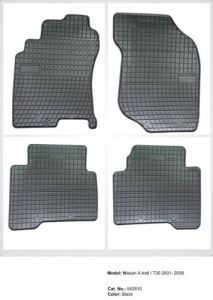 Dywaniki gumowe czarne z kompletem stoperów - Nissan X-Trail (I) 2001-2008