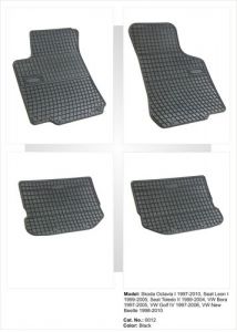 Dywaniki gumowe czarne z kompletem stoperów - Seat Toledo (II) 1999-2005