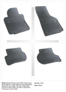 Dywaniki gumowe czarne z kompletem stoperów - Seat Toledo (III) 2005-2009
