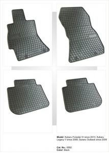 Dywaniki gumowe czarne z kompletem stoperów - Subaru Outback (V) od 2009